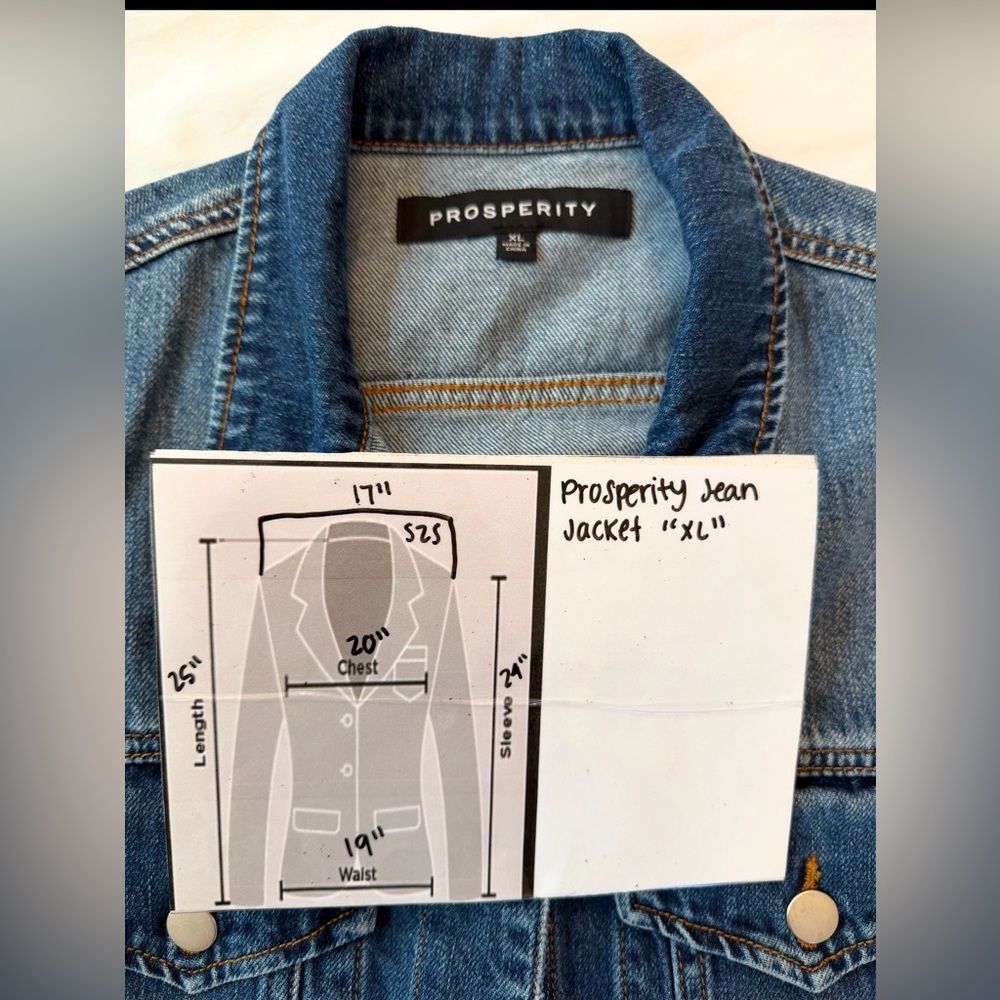 Prosperity Distressed Blue Denim Jacket Size XL - Picture 10 of 10